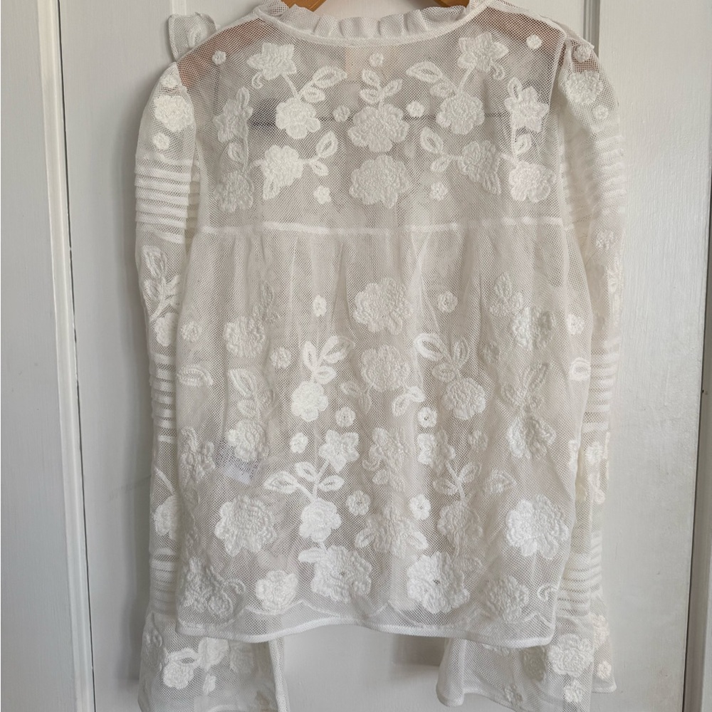 Sezane White Floral Lace Blouse - Picture 6 of 8
